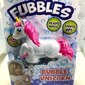 Fubbles Unicorn Bubble Blower New Animated Music Lights Up